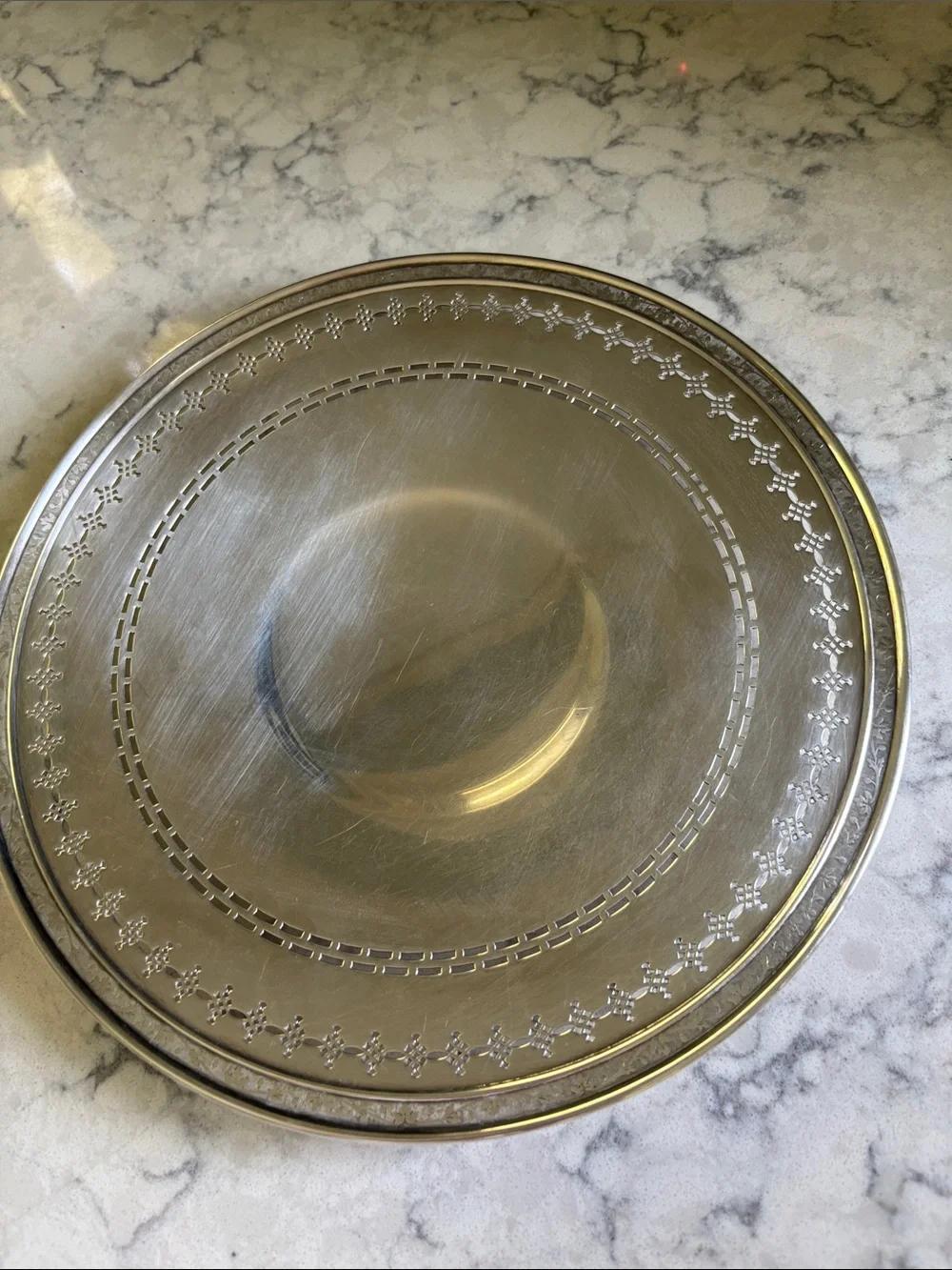 Vintage 10” Classic Silver-Plated Decorative Serving Platter #6880